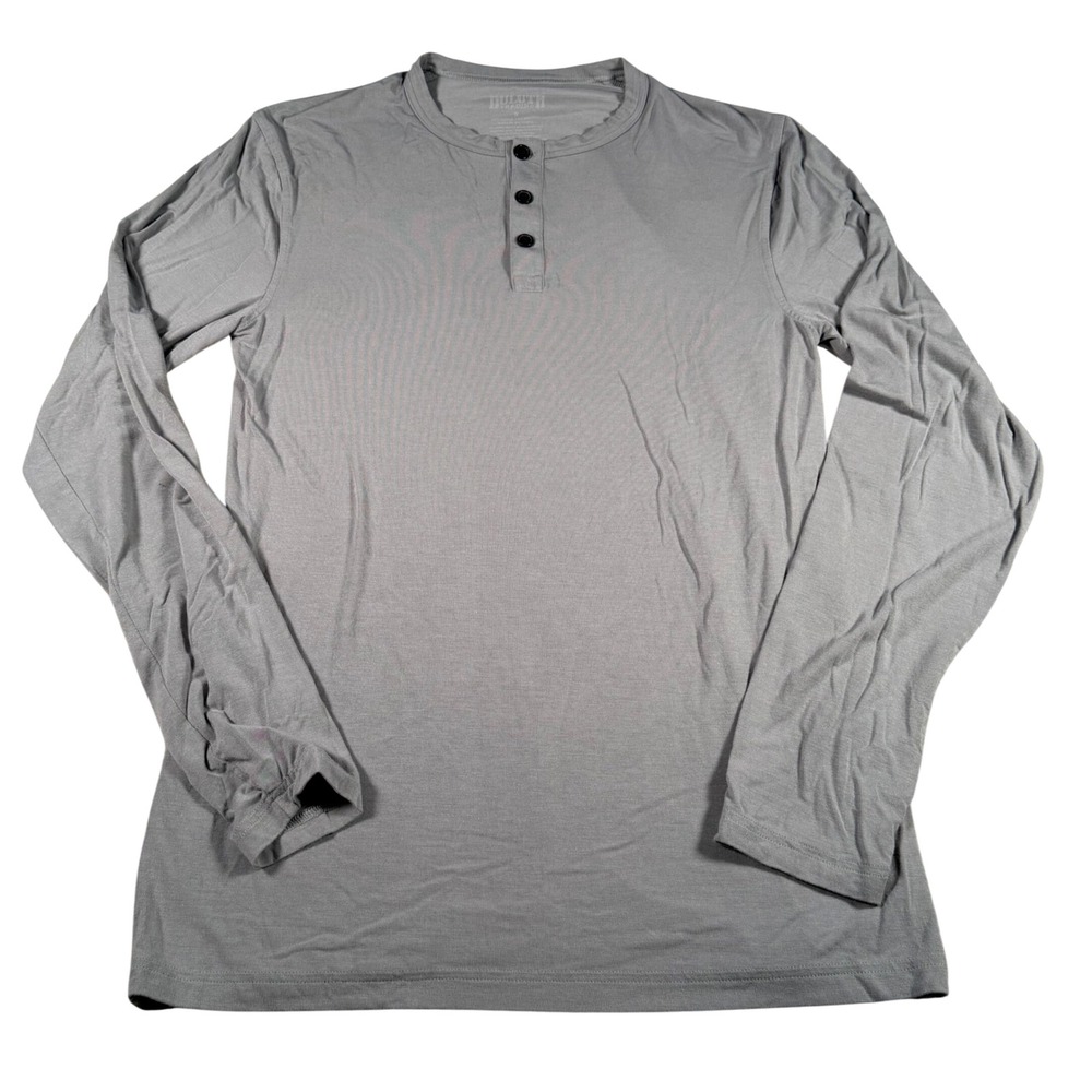 Duluth Trading Co Henley Shirt Mens Small Grey‎ Long Sleeve Modal Blend 2149